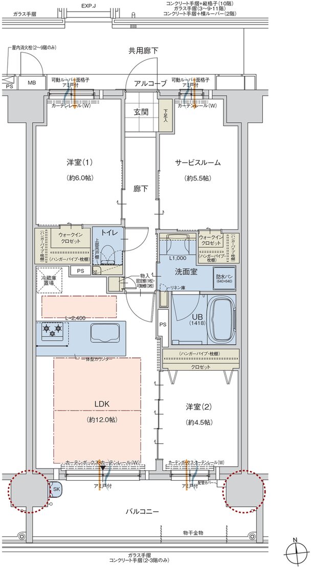 ドルチェヴィータ京都桂川 間取り J TYPE（SOUTH）