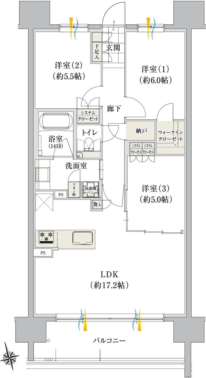 プラセシオン豊田浄水駅前 間取り D type