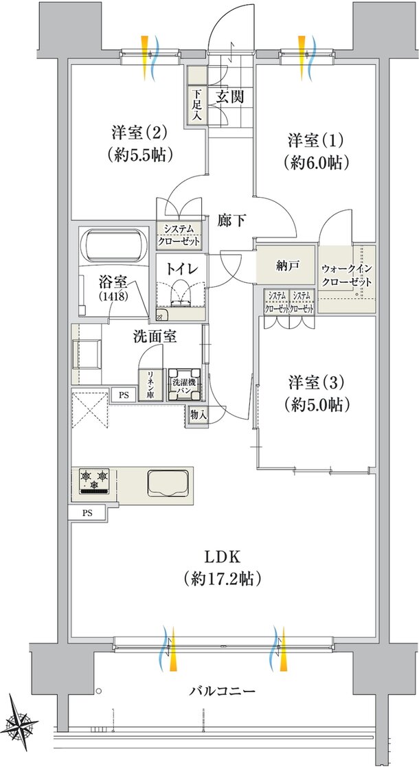 プラセシオン豊田浄水駅前 間取り D type