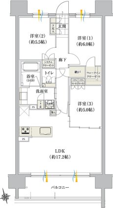 プラセシオン豊田浄水駅前 間取り D type