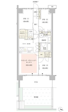 パークホームズ新川崎ザ・ガーデン 間取り 70Kgタイプ