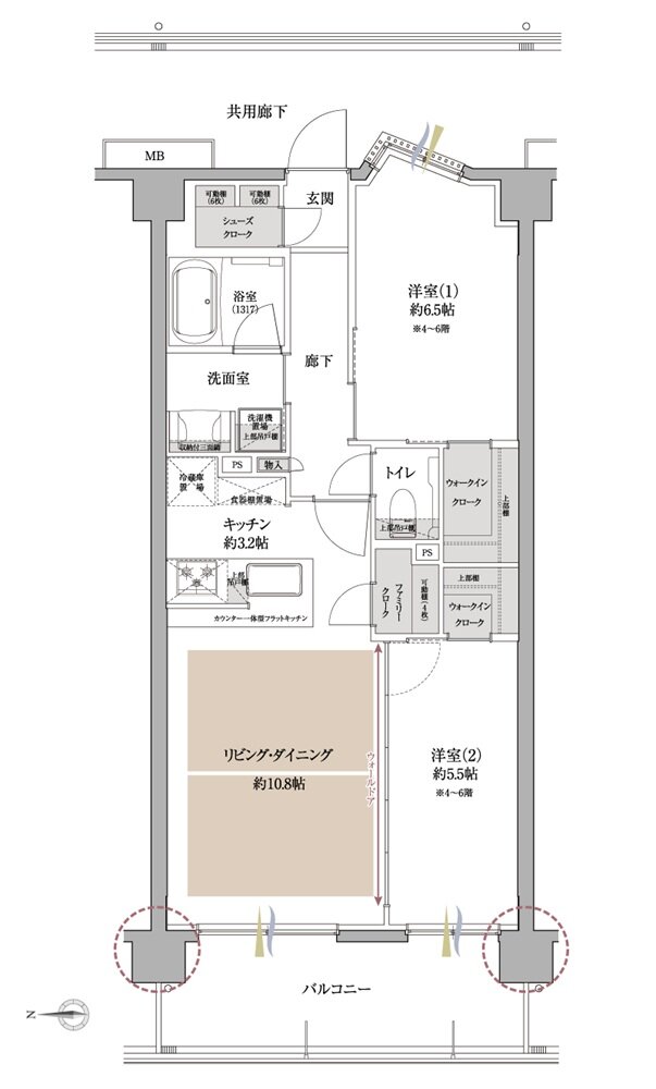 サンクレイドル川越パークフロント 間取り D type