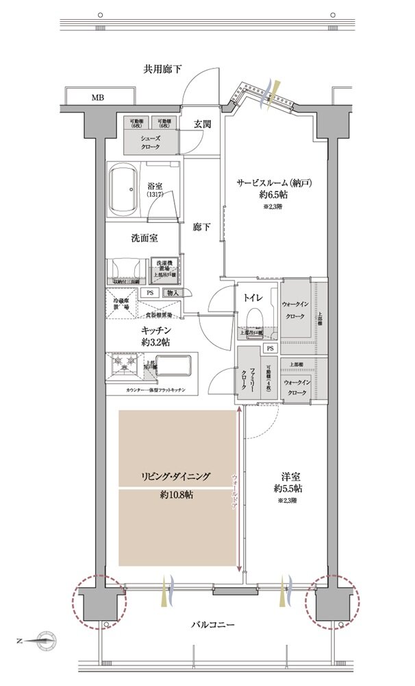 サンクレイドル川越パークフロント 間取り DI type
