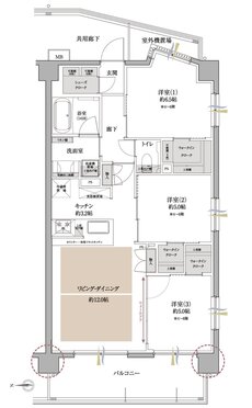 サンクレイドル川越パークフロント 間取り E type