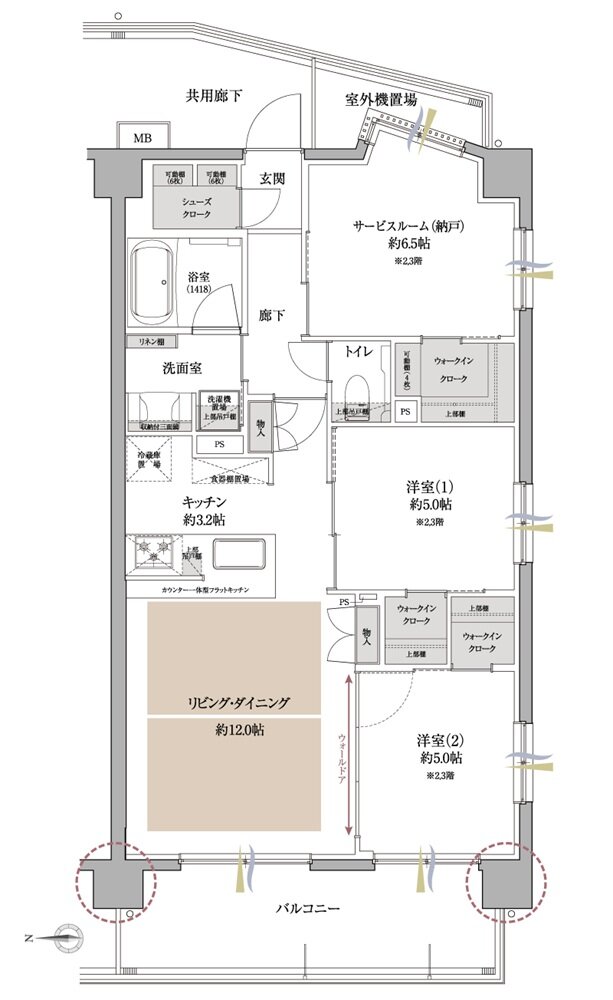 サンクレイドル川越パークフロント 間取り EI type