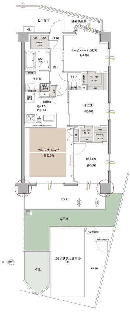サンクレイドル川越パークフロント 間取り EIg type