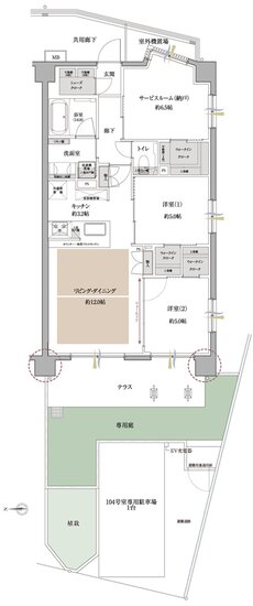 サンクレイドル川越パークフロント 間取り EIg type