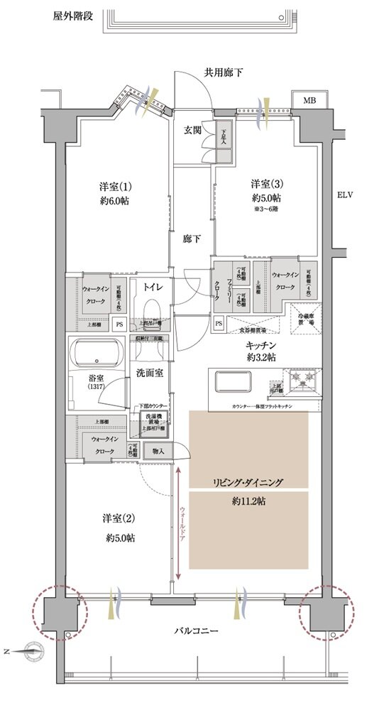 サンクレイドル川越パークフロント 間取り B type