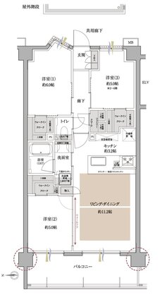 サンクレイドル川越パークフロント 間取り B type