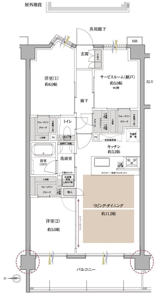 サンクレイドル川越パークフロント 間取り BI type