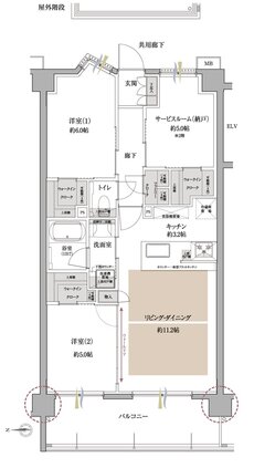 サンクレイドル川越パークフロント 間取り BI type