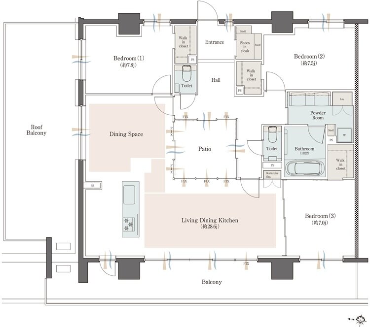 (仮称)クリオ新小岩プロジェクト 間取り Wタイプ