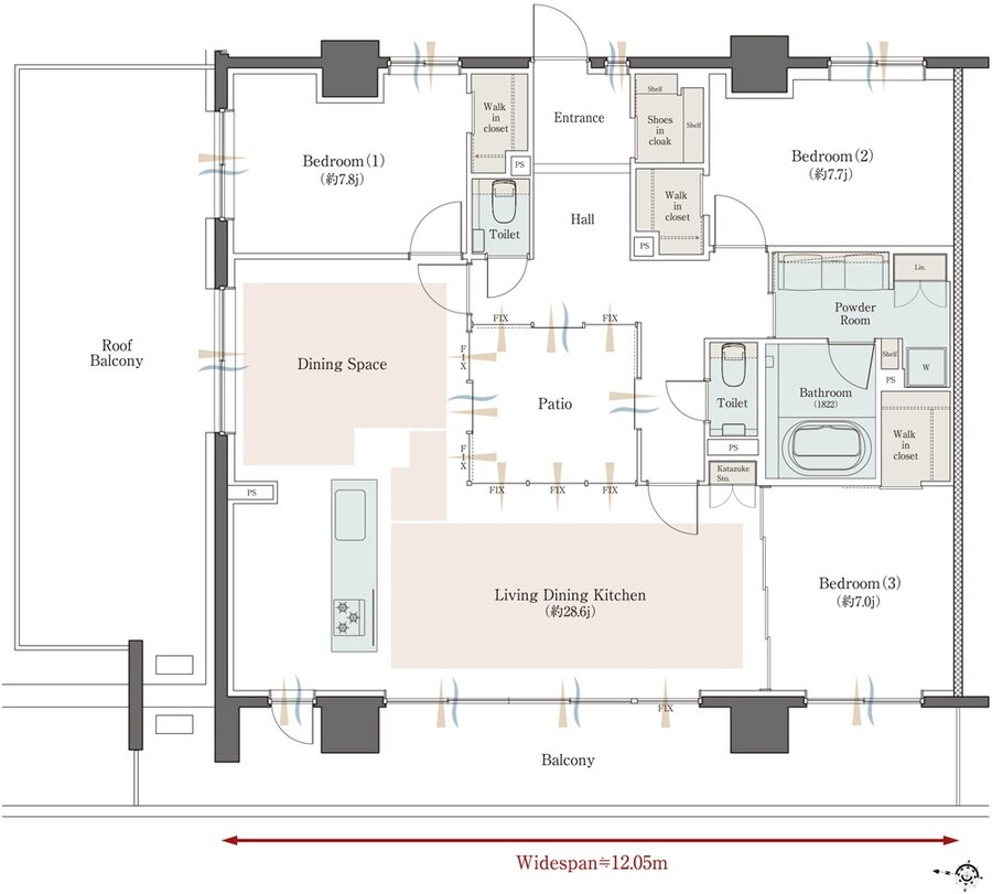 クリオ レジダンス新小岩 間取り Wタイプ