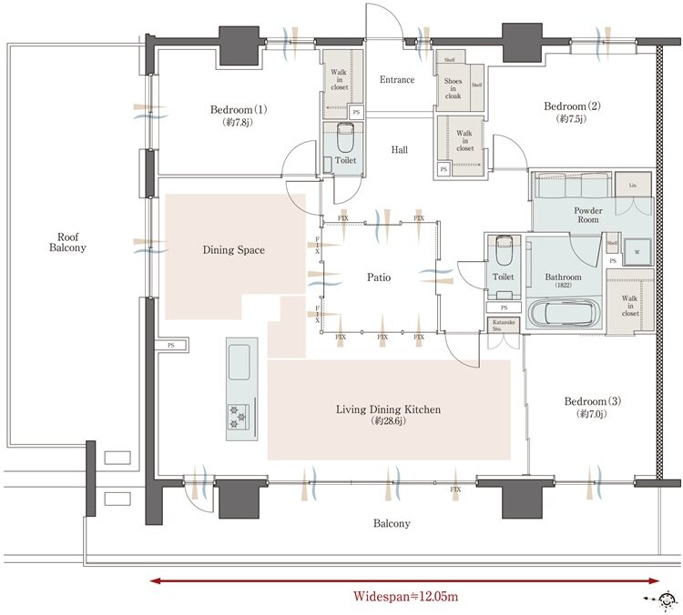 クリオ レジダンス新小岩 間取り Wタイプ