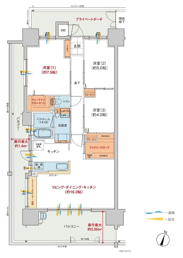 トーレ・ヴェルディ［西町］ 間取り A type（2～18階）