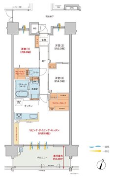 トーレ・ヴェルディ［西町］ 間取り B type（2～19階）