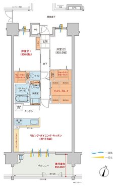 トーレ・ヴェルディ［西町］ 間取り B type menu1（2～19階）