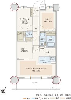 サンメゾン吹田 間取り D type