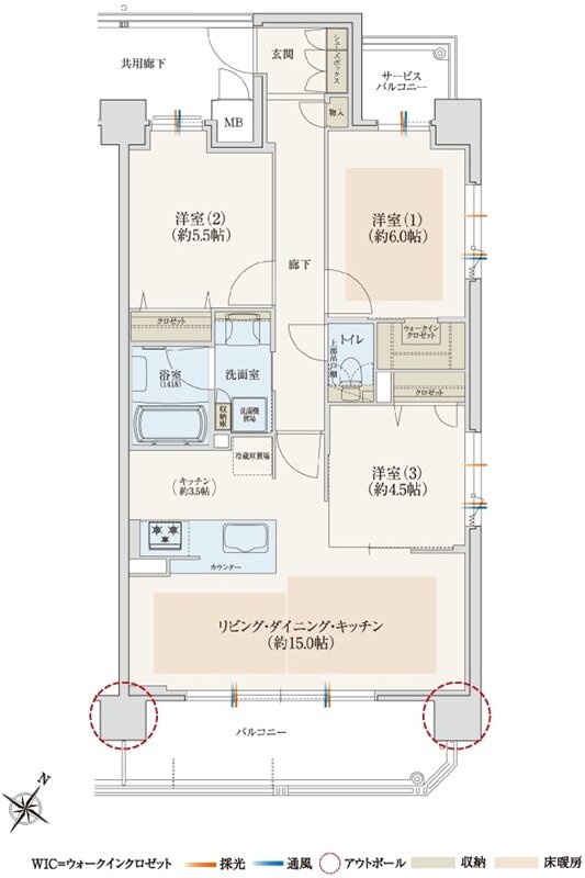 サンメゾン吹田 間取り F type