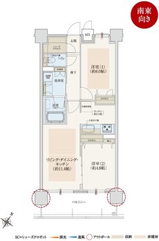 サンメゾン吹田 間取り E type