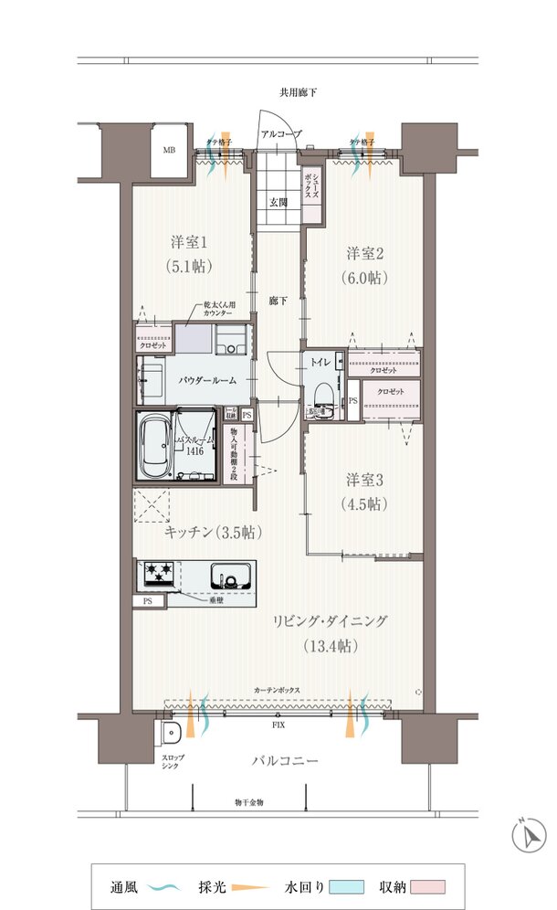 アルファガーデン毛利町II 間取り C type