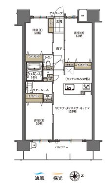 アルファステイツ東川原 間取り B type