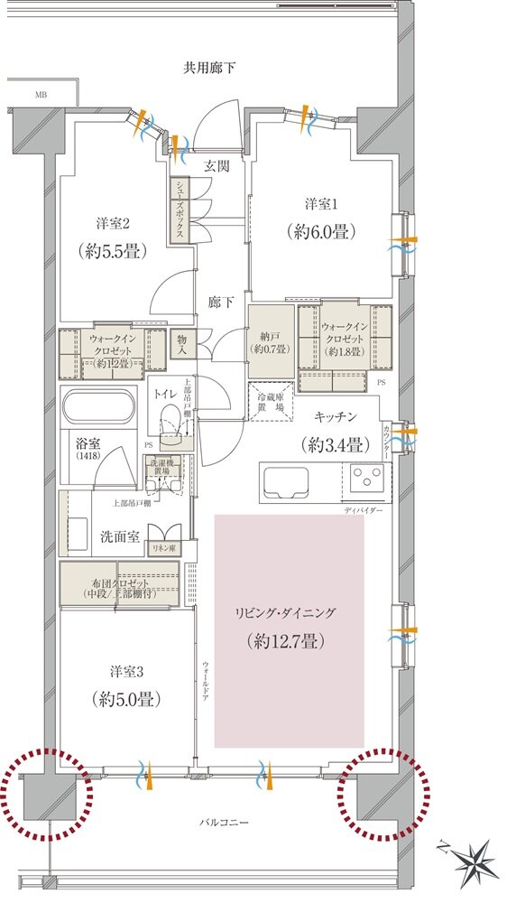 ハイムスイート川口鳩ヶ谷 ザ・ゲート 間取り B12-type