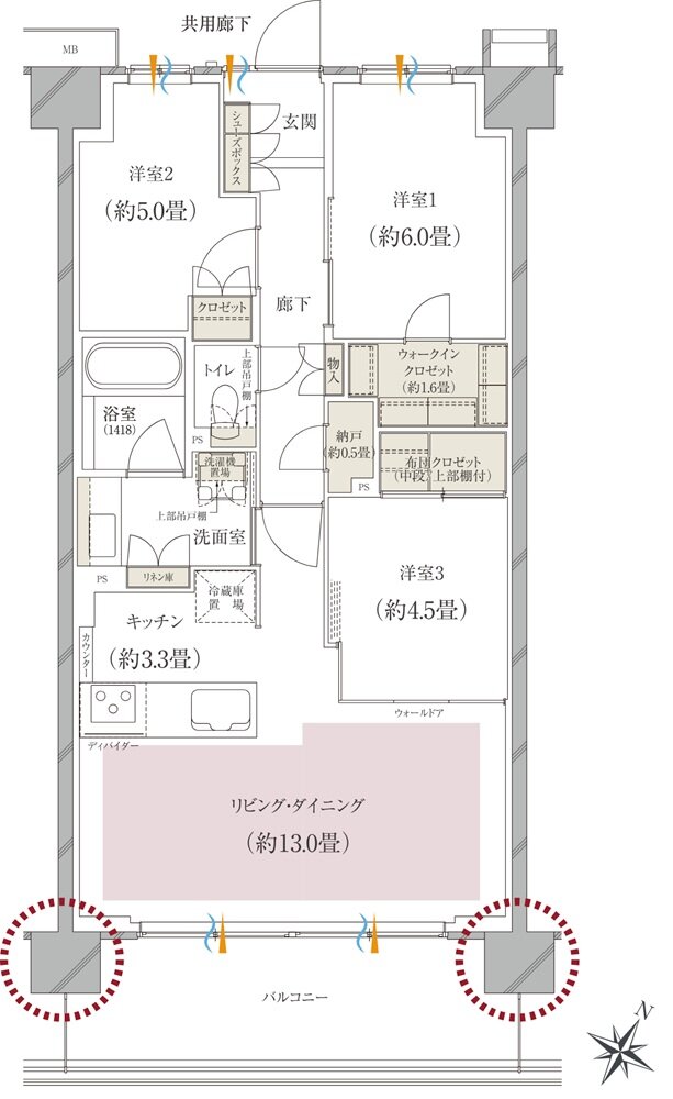 ハイムスイート川口鳩ヶ谷 ザ・ゲート 間取り C5-type