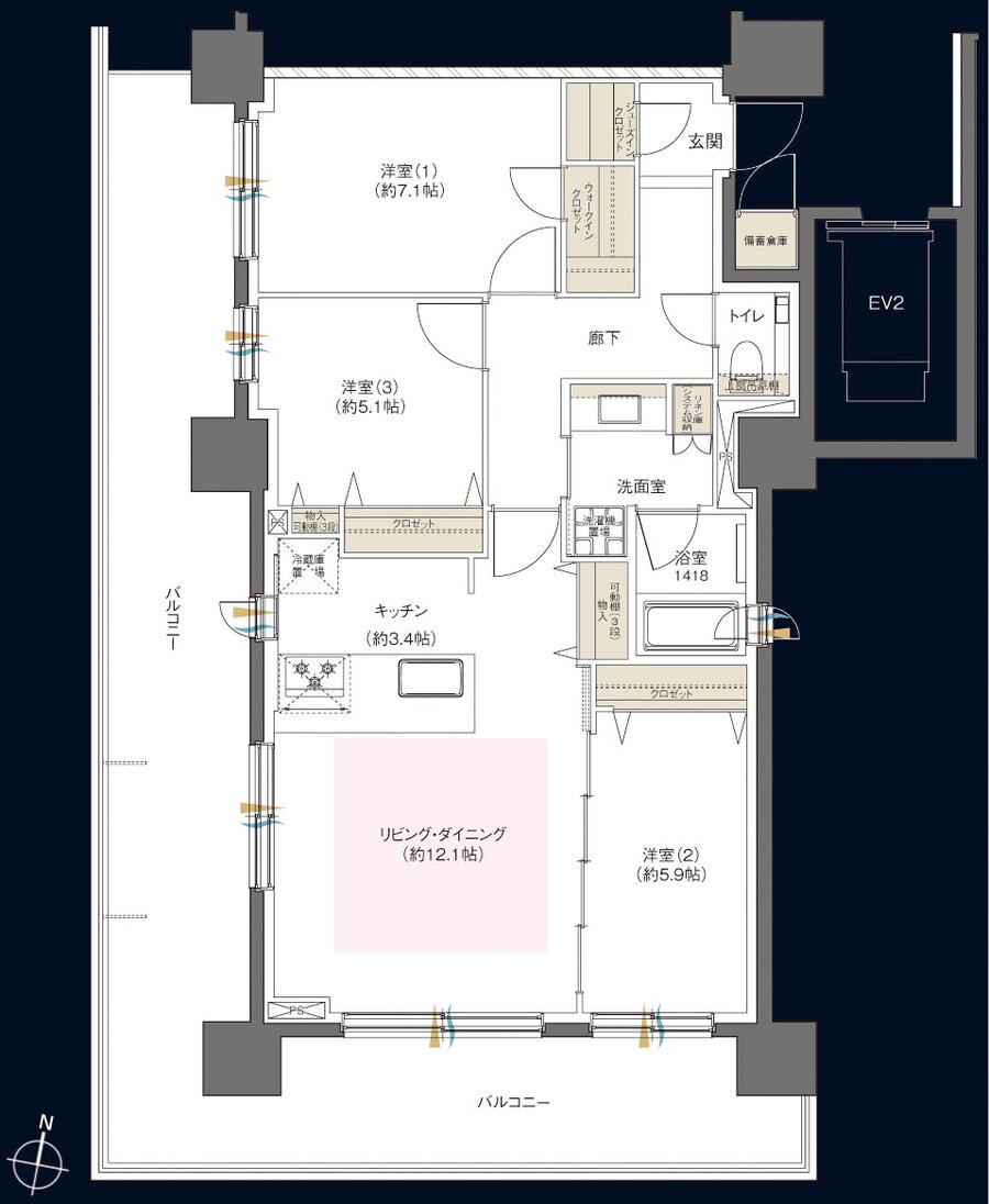 札幌住む都心PROJECT 間取り 【EDGE】L type PREMIUM