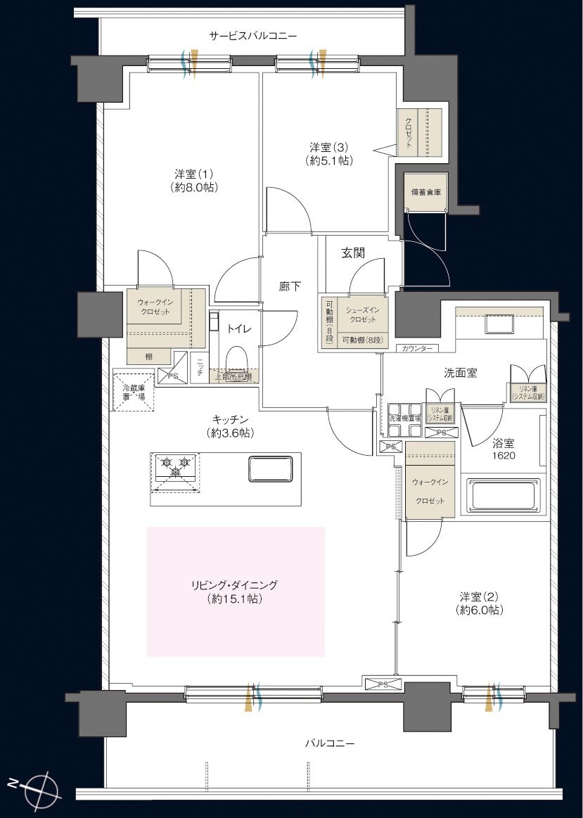 札幌住む都心PROJECT 間取り 【EDGE】M type PREMIUM