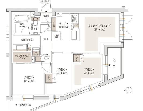 ジオ学芸大学 間取り E TYPE