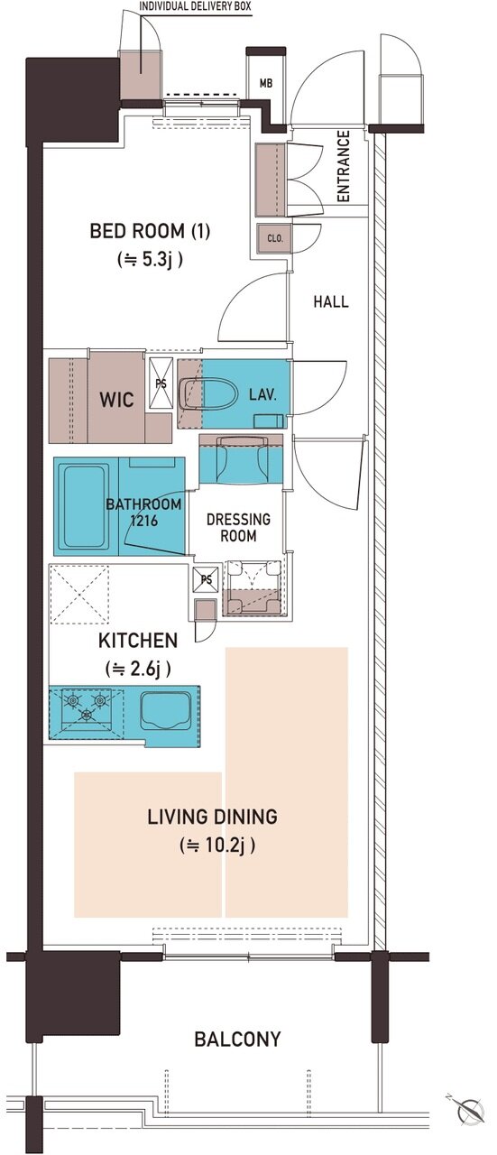 レーベン平尾ハイムスイート 間取り D type