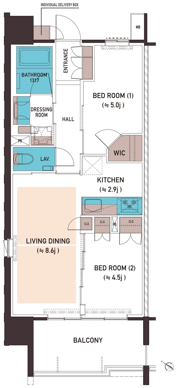 レーベン平尾ハイムスイート 間取り A type