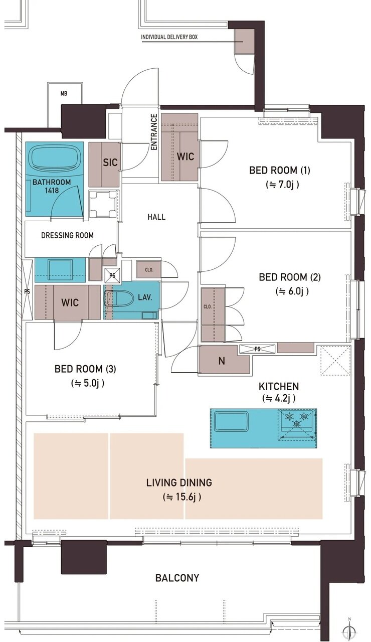 レーベン平尾ハイムスイート 間取り M type(PREMIUM)