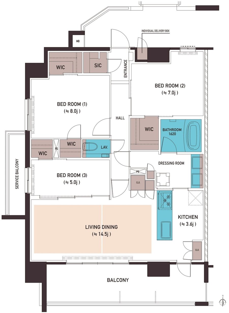 レーベン平尾ハイムスイート 間取り Q type(PREMIUM)