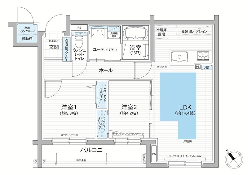 グランファーレ南郷13丁目駅前 間取り A type