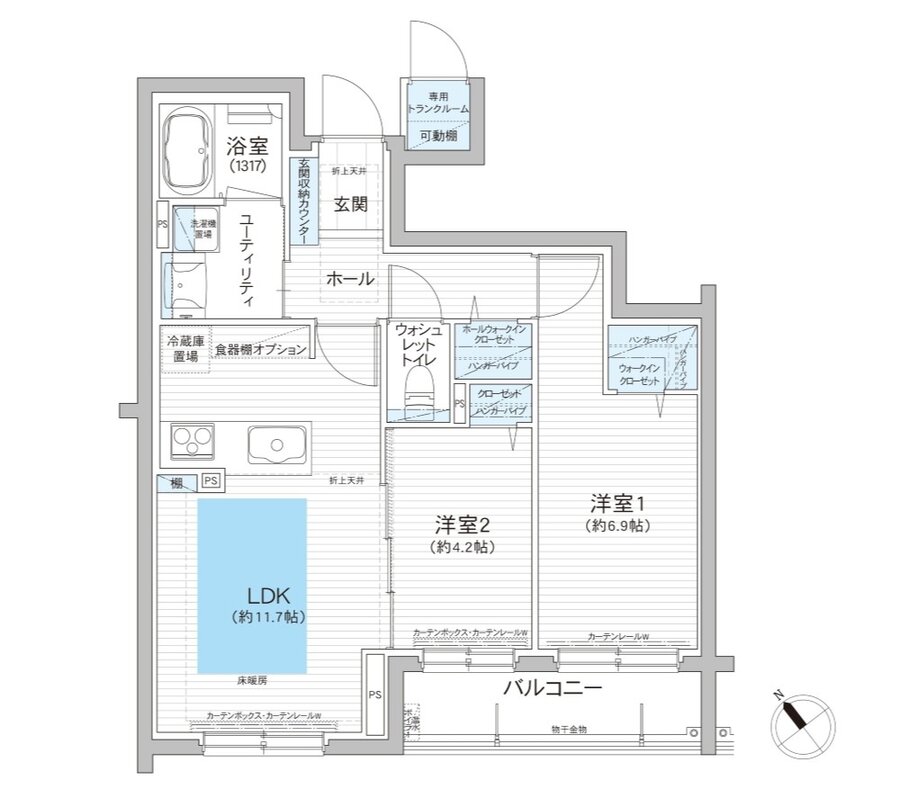 グランファーレ南郷13丁目駅前 間取り B type