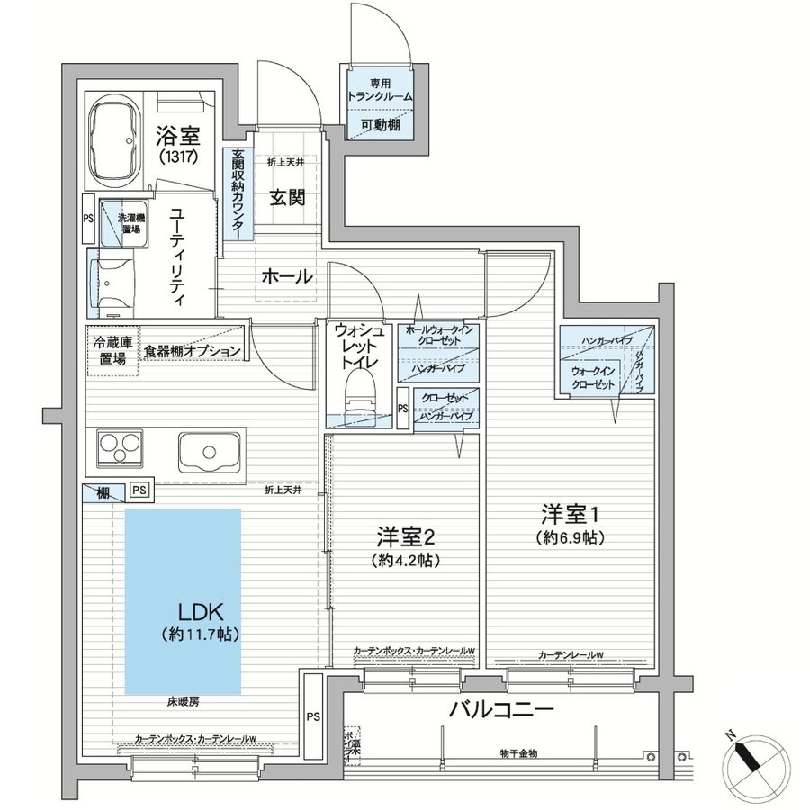 グランファーレ南郷13丁目駅前 間取り B type
