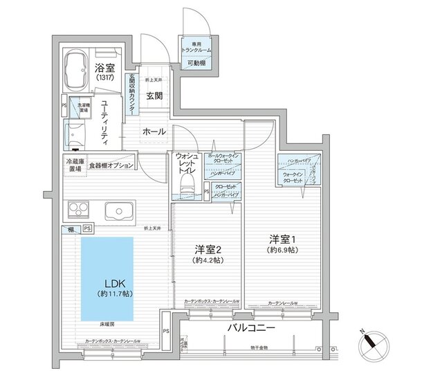 グランファーレ南郷13丁目駅前 間取り B type