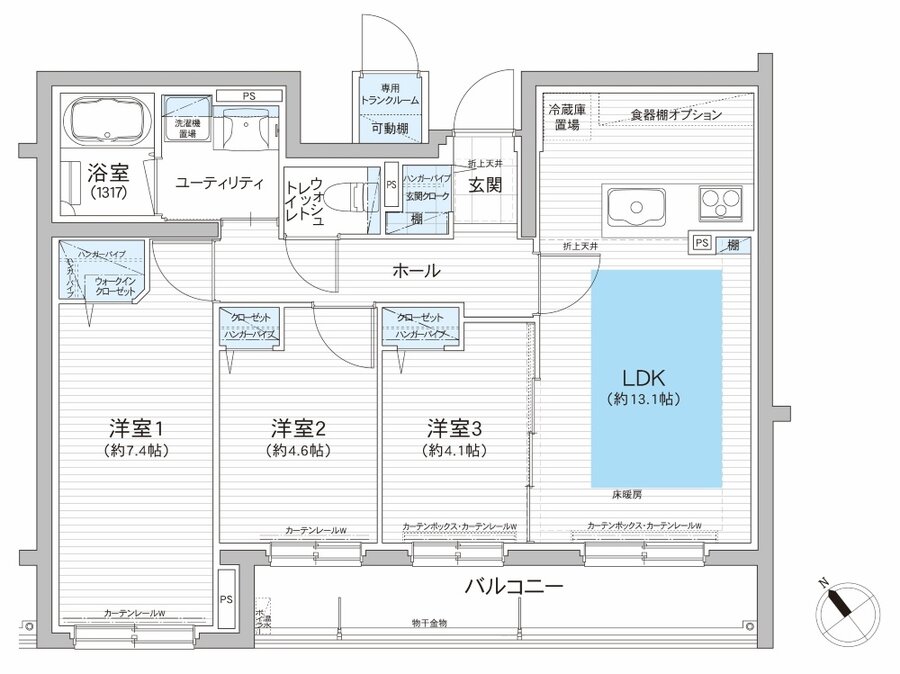 グランファーレ南郷13丁目駅前 間取り C type
