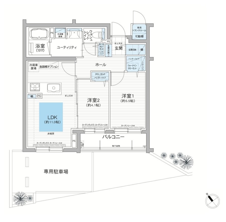 グランファーレ南郷13丁目駅前 間取り D1 type