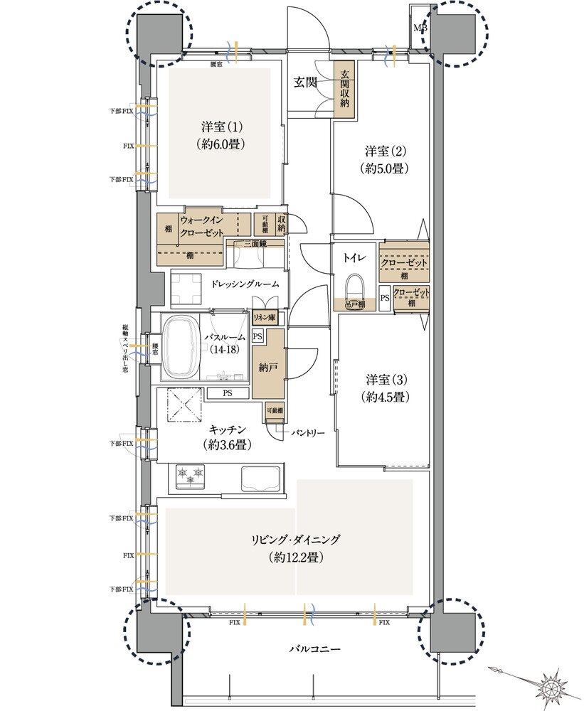 ウエリスサーパス中浦和 間取り Aタイプ
