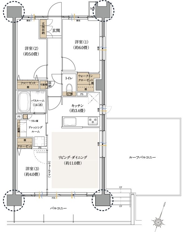 ウエリスサーパス中浦和 間取り Trタイプ