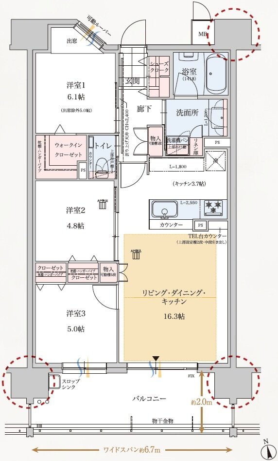 エクセルグランデ岡崎駅 間取り B1 type