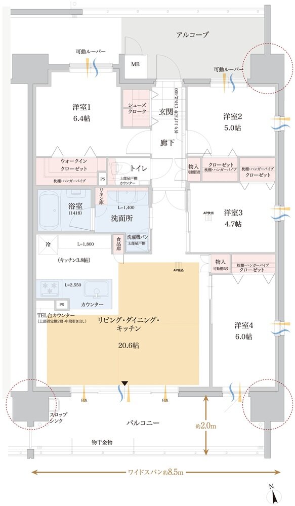 エクセルグランデ岡崎駅 間取り D1 type
