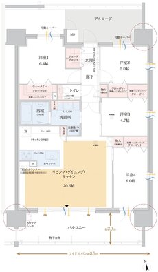 エクセルグランデ岡崎駅 間取り D1 type