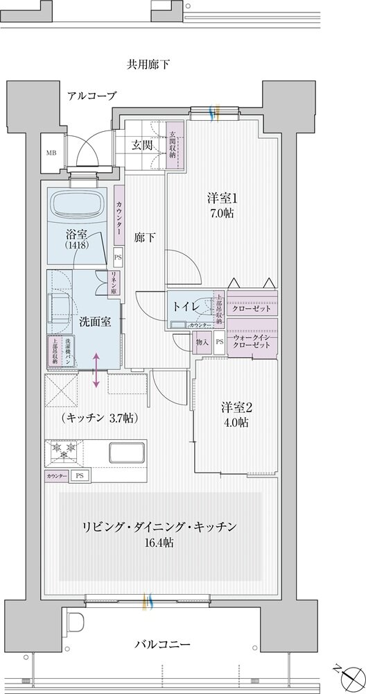 エクセルグランデ刈谷市駅 間取り C type