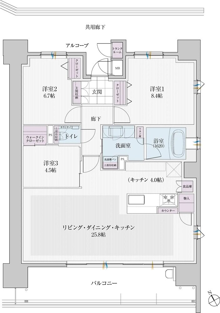 エクセルグランデ刈谷市駅 間取り F type