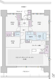 エクセルグランデ刈谷市駅 間取り F type