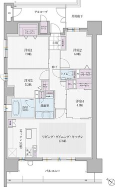 エクセルグランデ刈谷市駅 間取り A-1 type